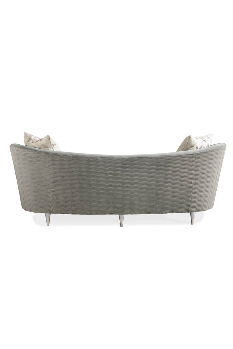 Gray Velvet Curved Sofa | Caracole Farrah | Oroatrade.com