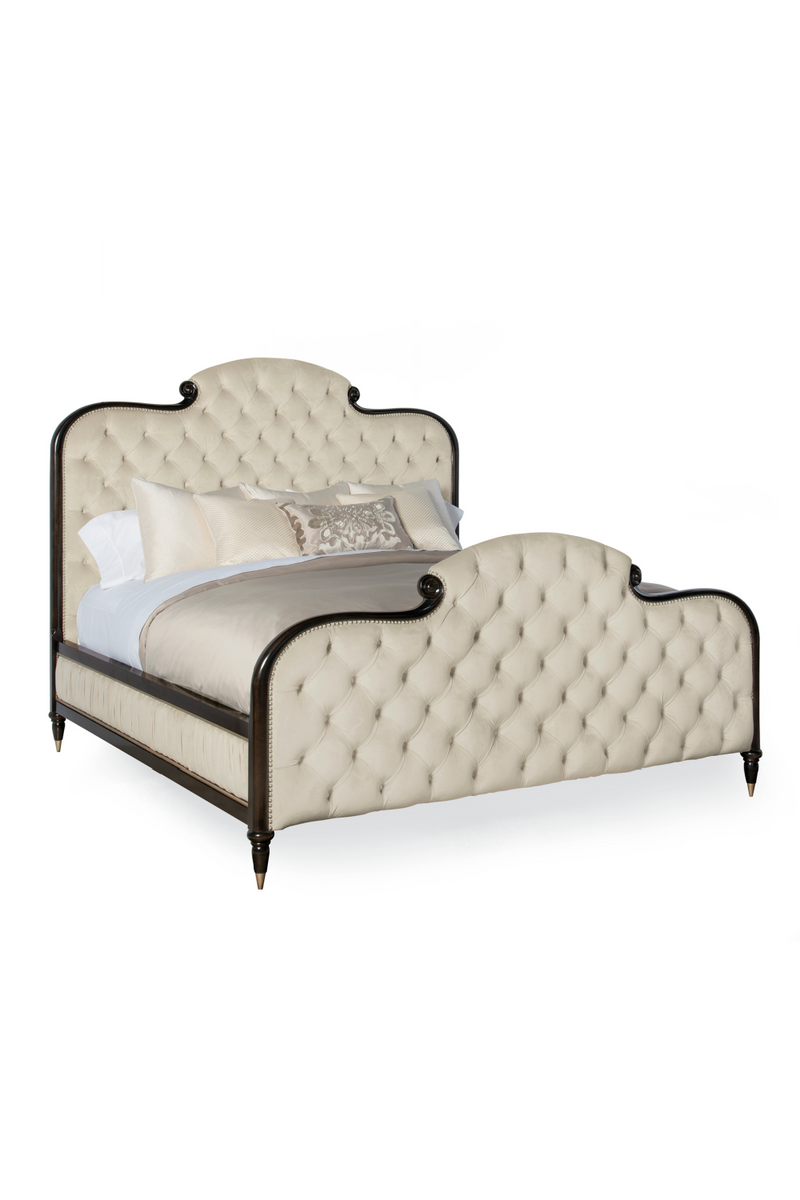 Cream Tufted Silk California King Bed | Caracole Everly |  Oroatrade.com