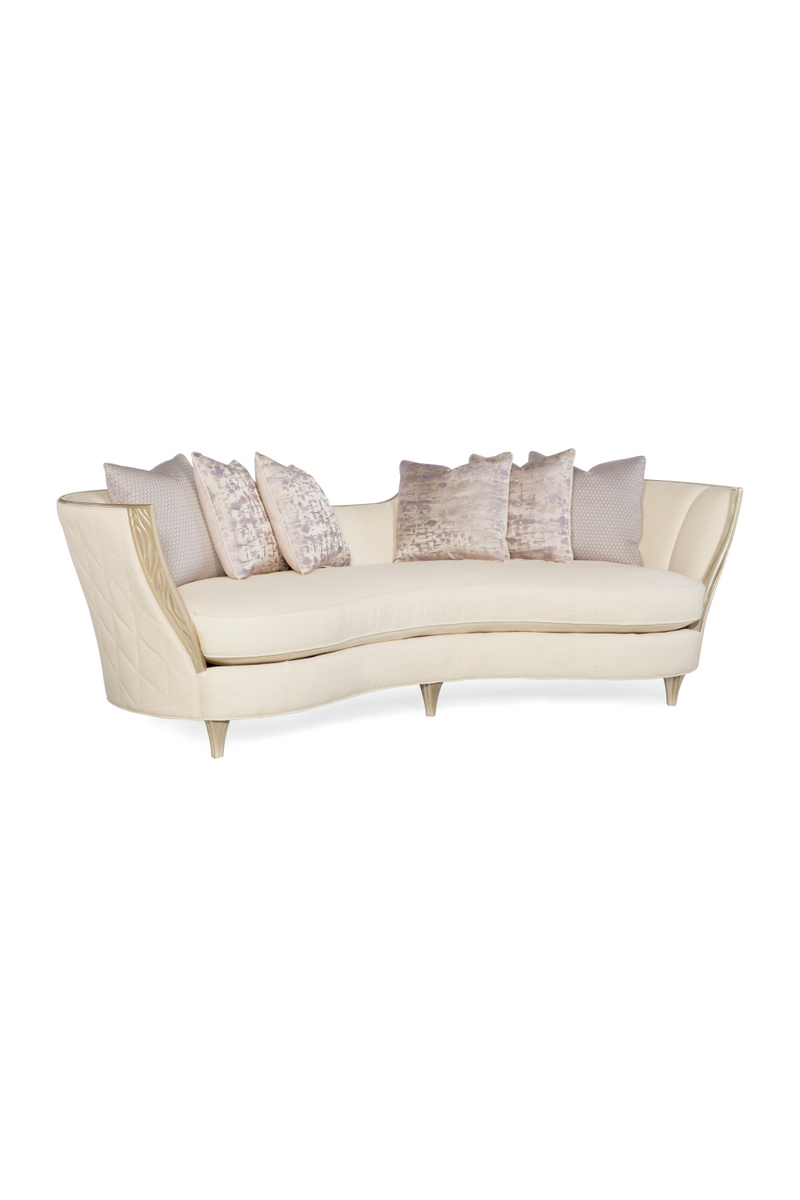 Cream Bouclé Modern Cabriole Sofa | Caracole Adela | Oroatrade.com