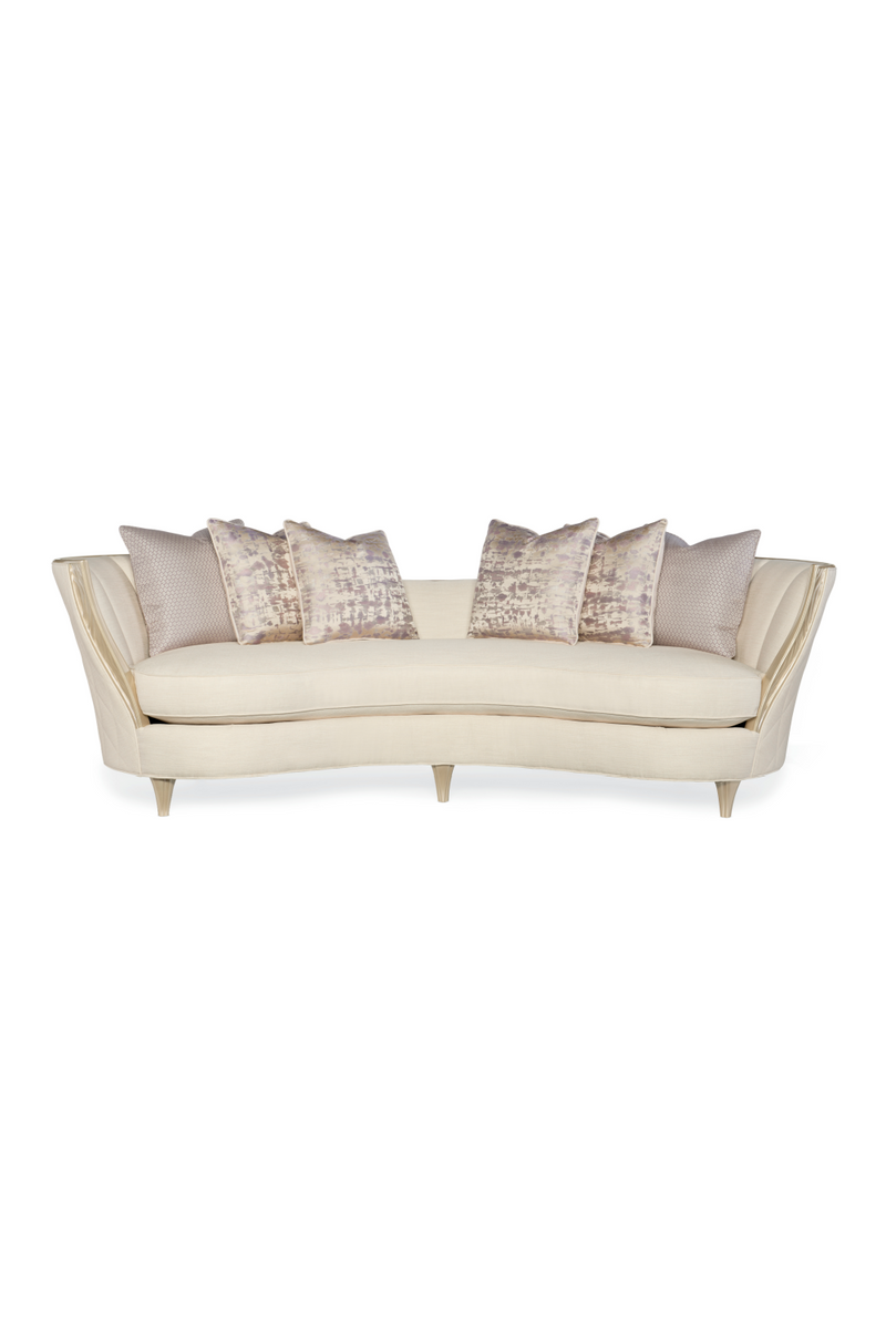 Cream Bouclé Modern Cabriole Sofa | Caracole Adela | Oroatrade.com