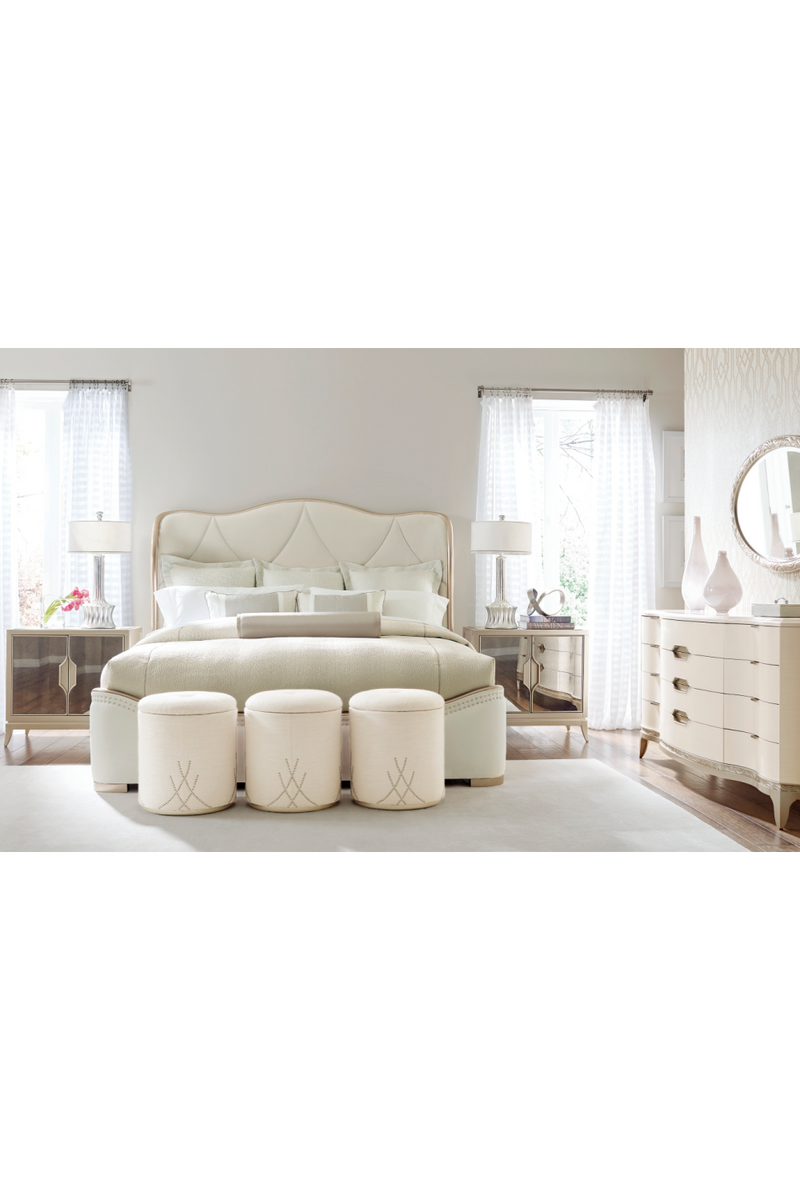 Cream Velvet Tufted Bed | Caracole Adela | Oroatrade.com