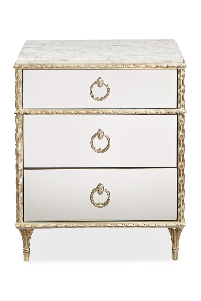 Mirrored Vintage Style Nightstand | Caracole Fontainebleau | Oroatrade.com
