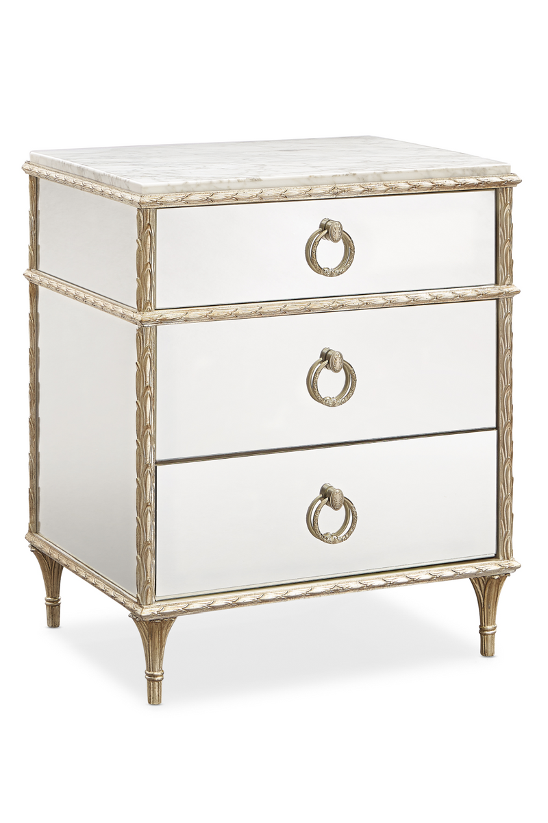 Mirrored Vintage Style Nightstand | Caracole Fontainebleau | Oroatrade.com