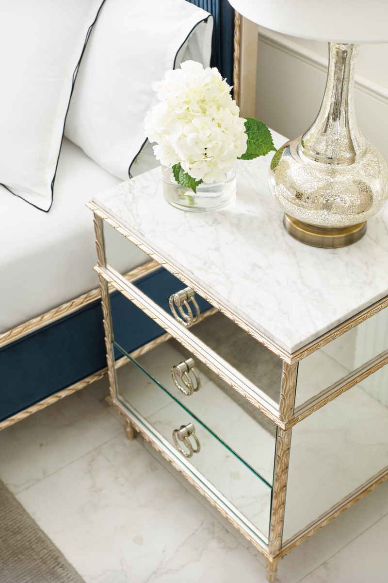 Mirrored Vintage Style Nightstand | Caracole Fontainebleau | Oroatrade.com