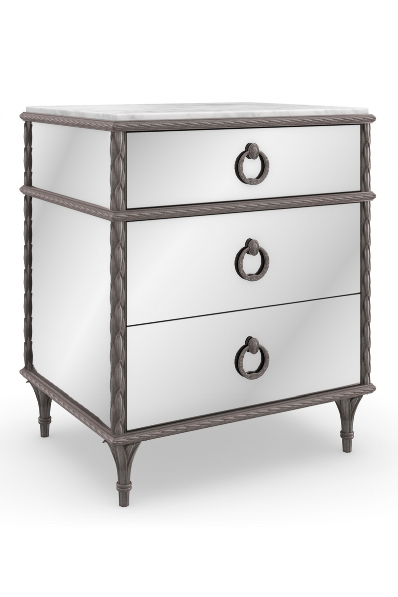 Mirrored 3-Drawer Nightstand | Caracole Fontainebleau | Oroatrade.com