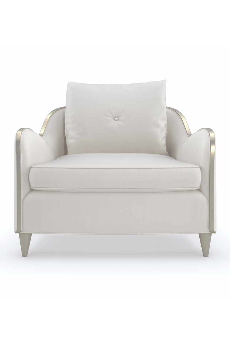 White Chenille Lounge Chair | Caracole Lillian | Oroatrade.com