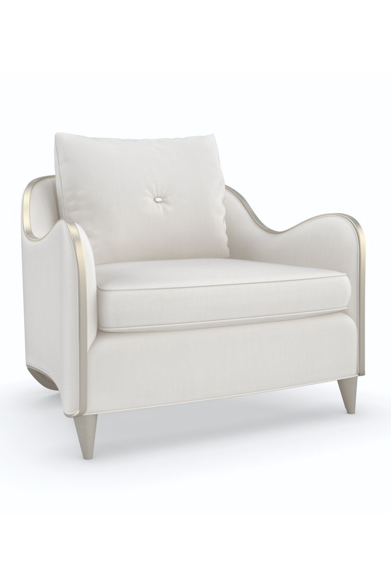 White Chenille Lounge Chair | Caracole Lillian | Oroatrade.com