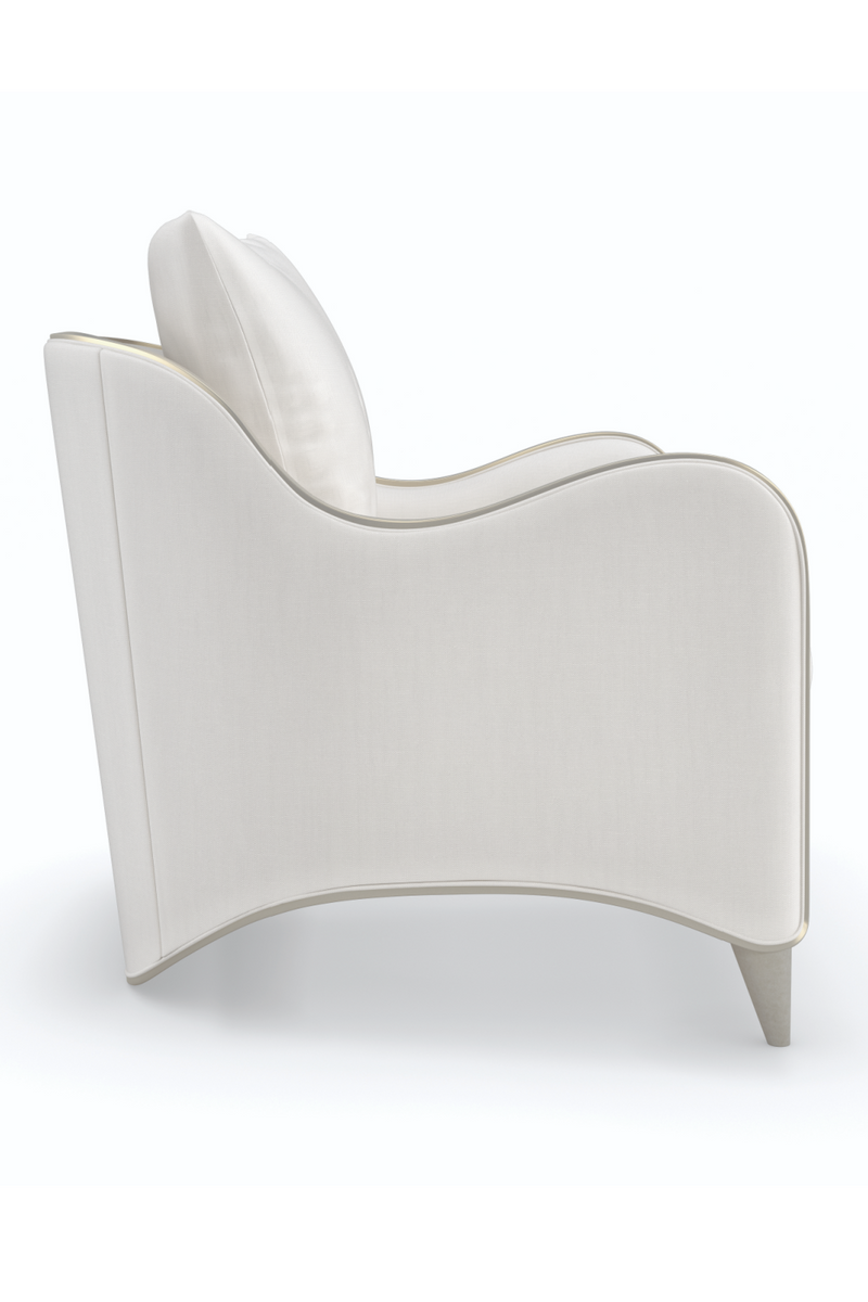 White Chenille Lounge Chair | Caracole Lillian | Oroatrade.com