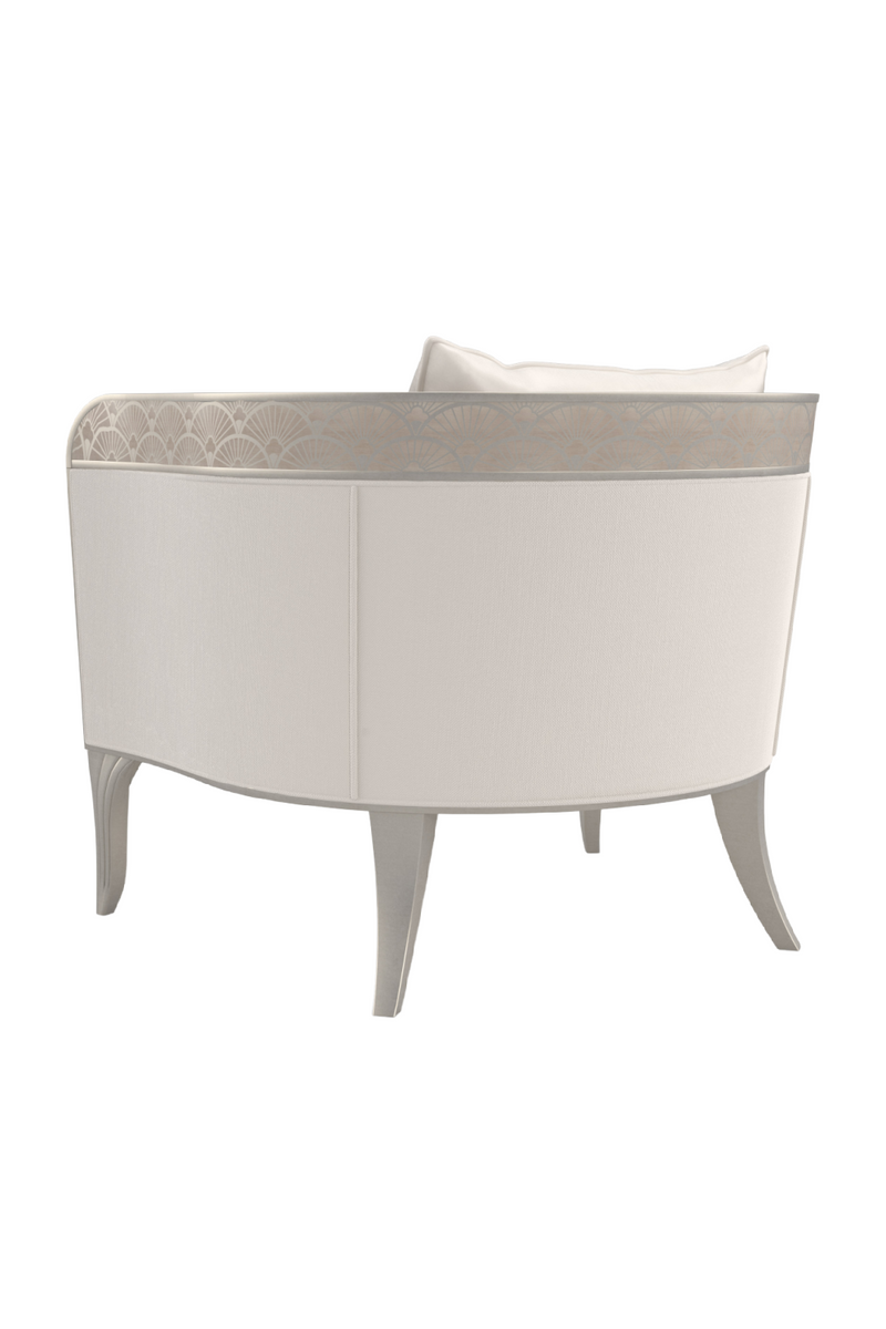 Fan Motif Cream Barrel Chair | Caracole Lillian | Oroatrade.com