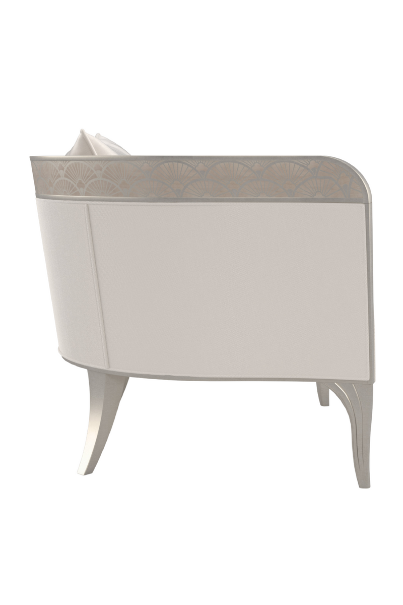 Fan Motif Cream Barrel Chair | Caracole Lillian | Oroatrade.com