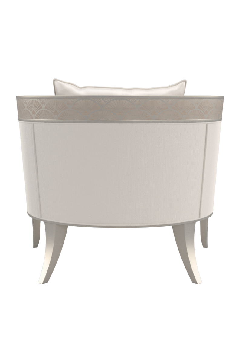 Fan Motif Cream Barrel Chair | Caracole Lillian | Oroatrade.com