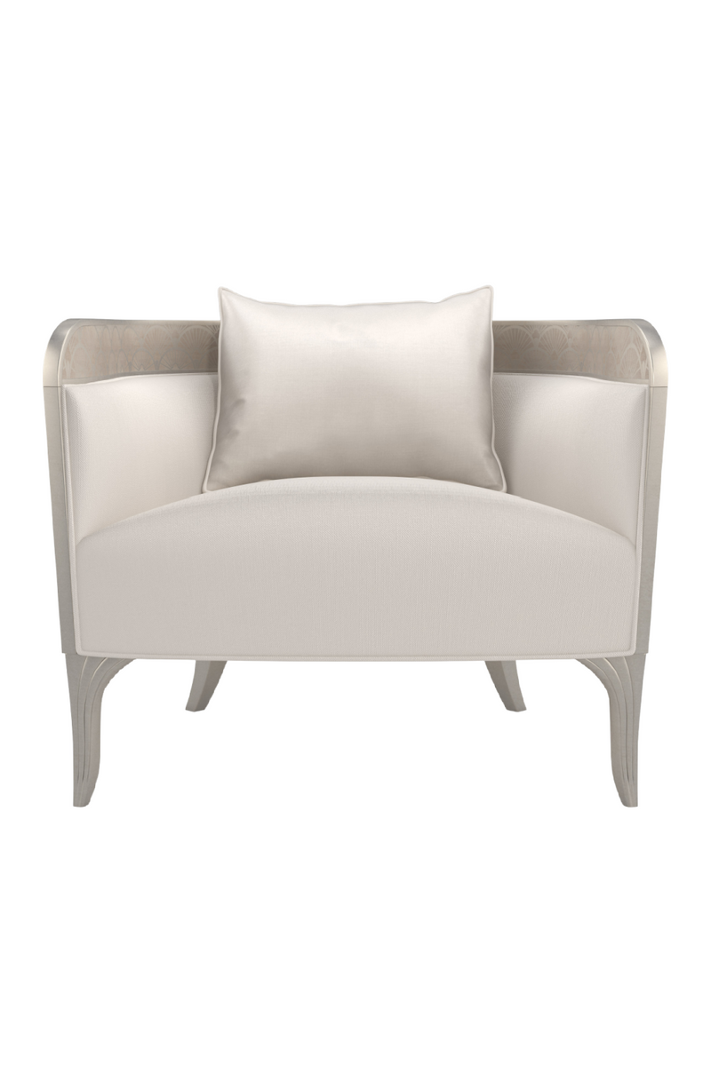 Fan Motif Cream Barrel Chair | Caracole Lillian | Oroatrade.com