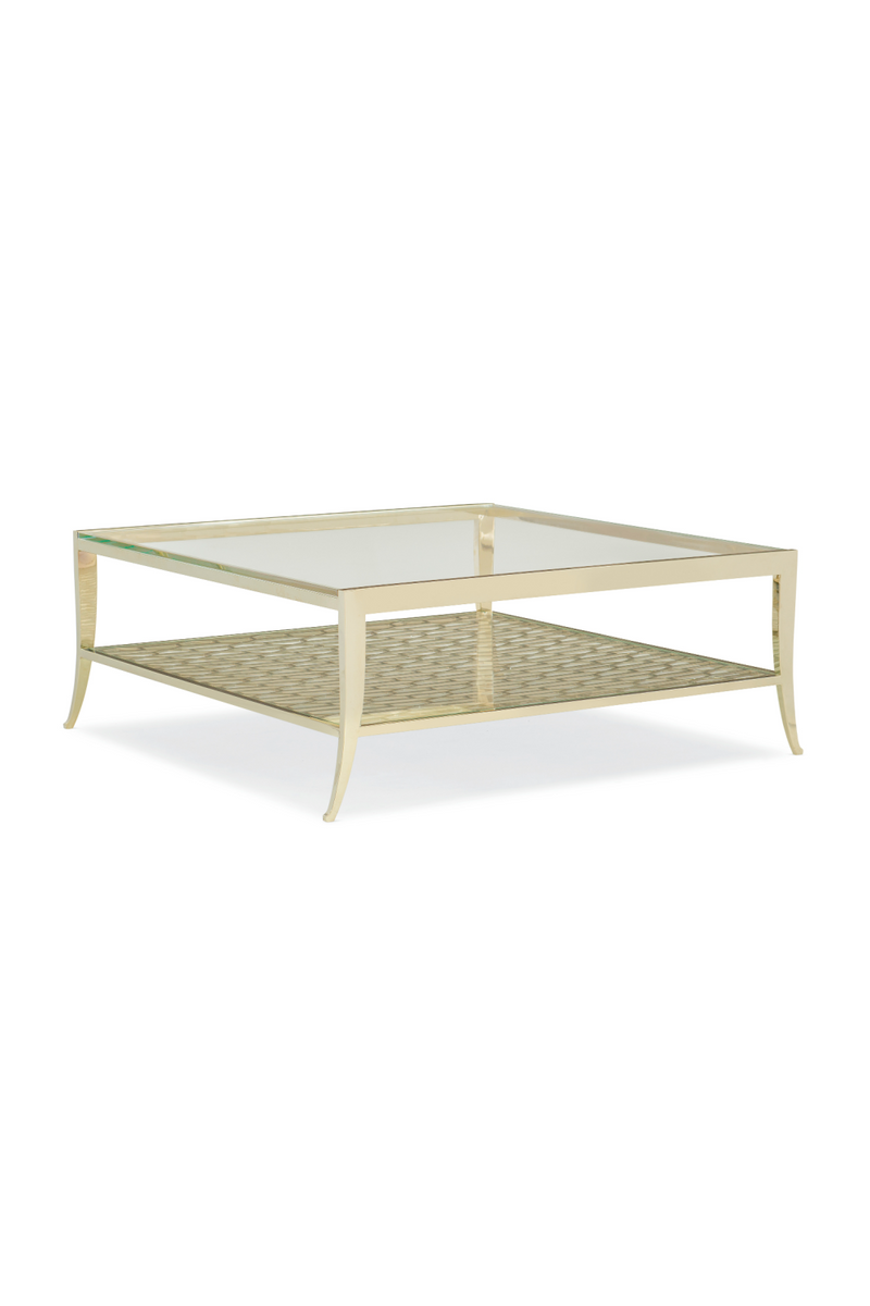 Gold Square Coffee Table | Caracole Pattern Recognition | Oroatrade.com