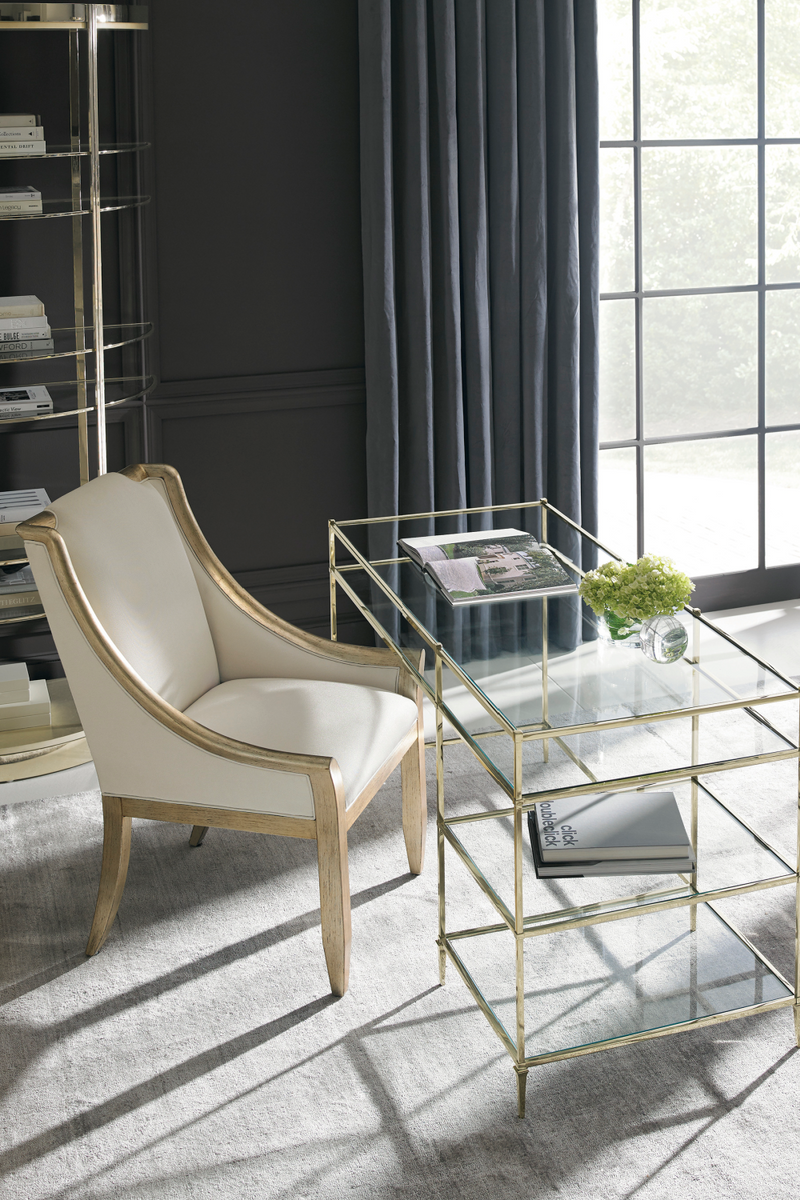 Half-Moon Gold Shelving Unit | Caracole Up Up And Away