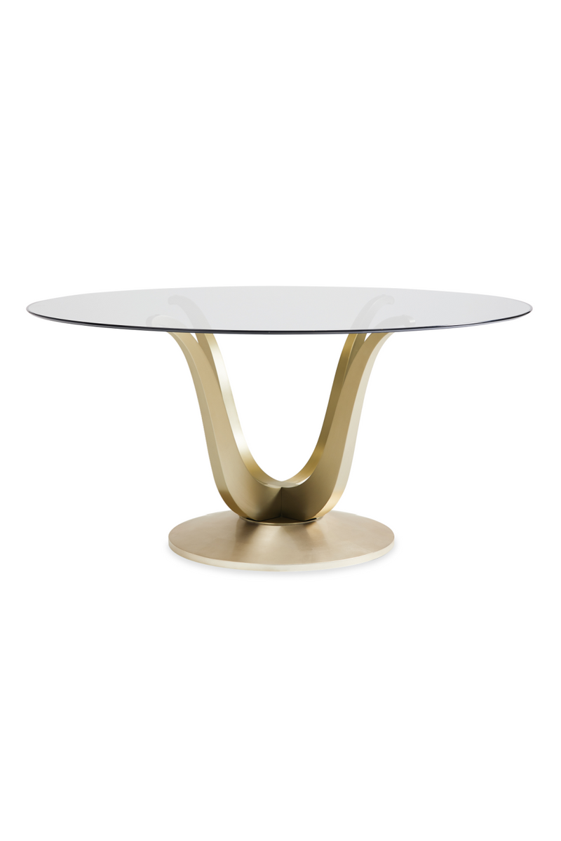 Gold Pedestal Dining Table | Caracole Rounding Up | Oroatrade.com