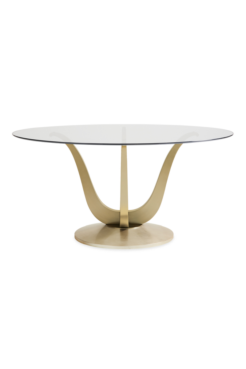 Gold Pedestal Dining Table | Caracole Rounding Up | Oroatrade.com