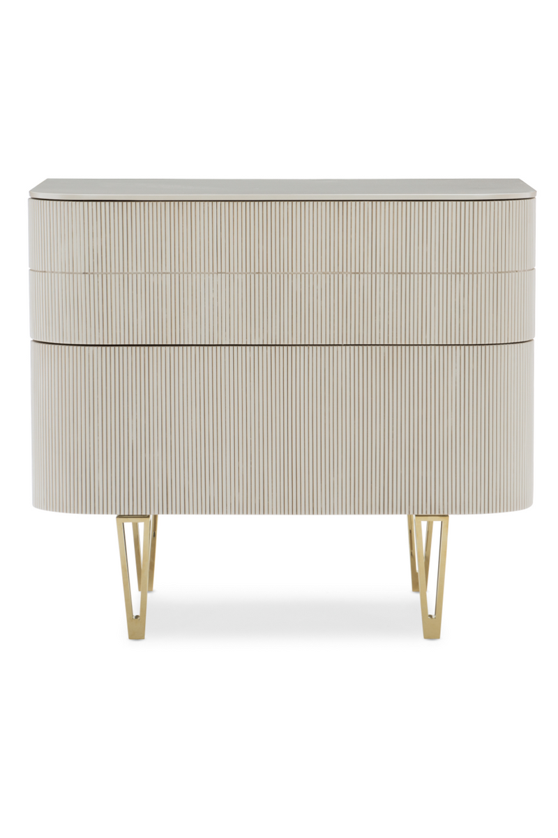 Beige Fluted Nightstand | Caracole True Love | Oroatrade.com