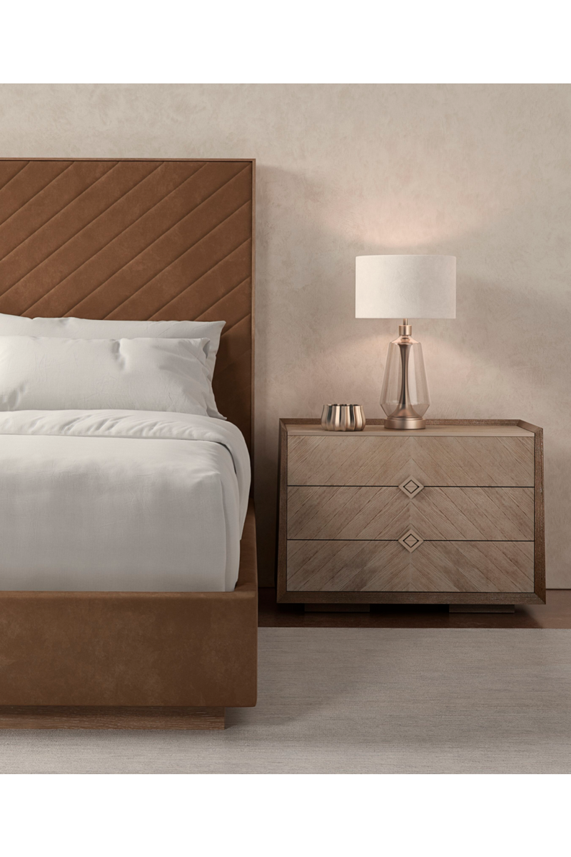 Chevron Patterned Nightstand | Caracole Crossed Purposes | Oroatrade.com