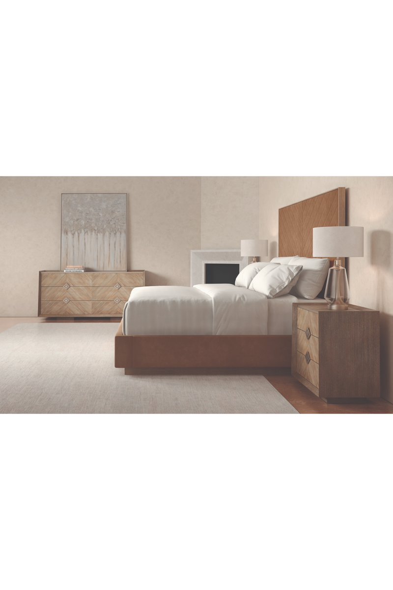 Chevron Patterned Nightstand | Caracole Crossed Purposes | Oroatrade.com