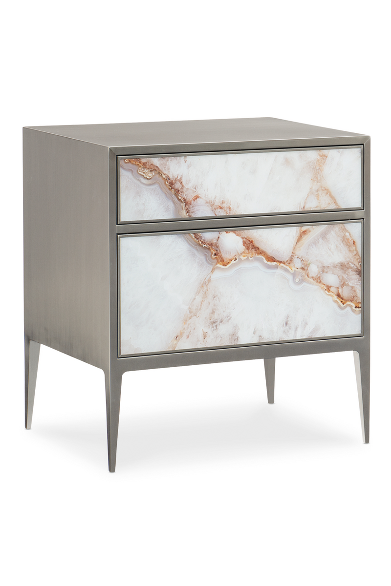 Agate Patterned Modern Nightstand | Caracole Perfect Gem | Oroatrade.com