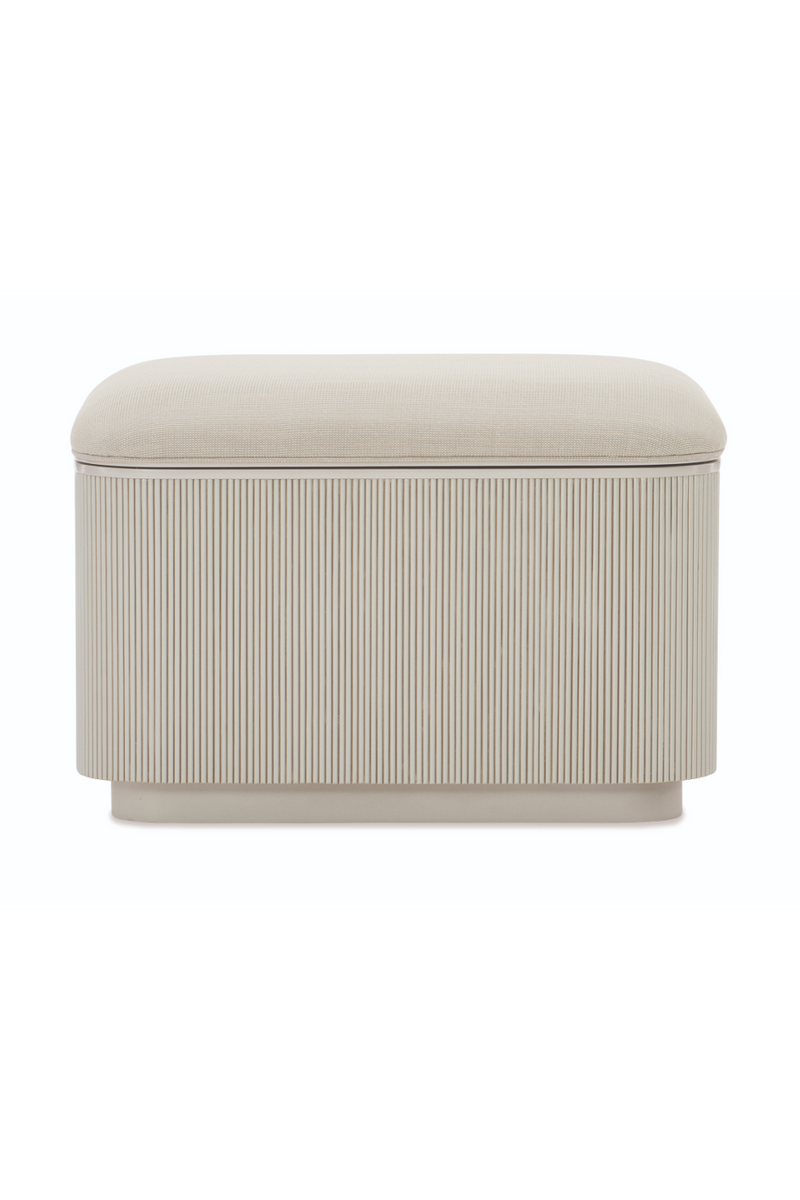 Beige Fluted Storage Ottoman | Caracole For The Love Of | Oroatrade.com