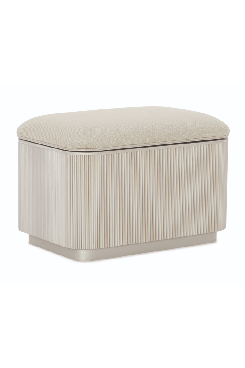 Beige Fluted Storage Ottoman | Caracole For The Love Of | Oroatrade.com