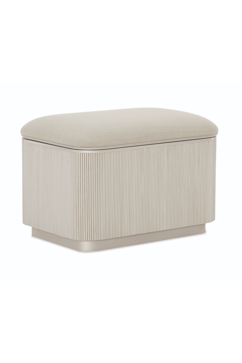 Beige Fluted Storage Ottoman | Caracole For The Love Of | Oroatrade.com