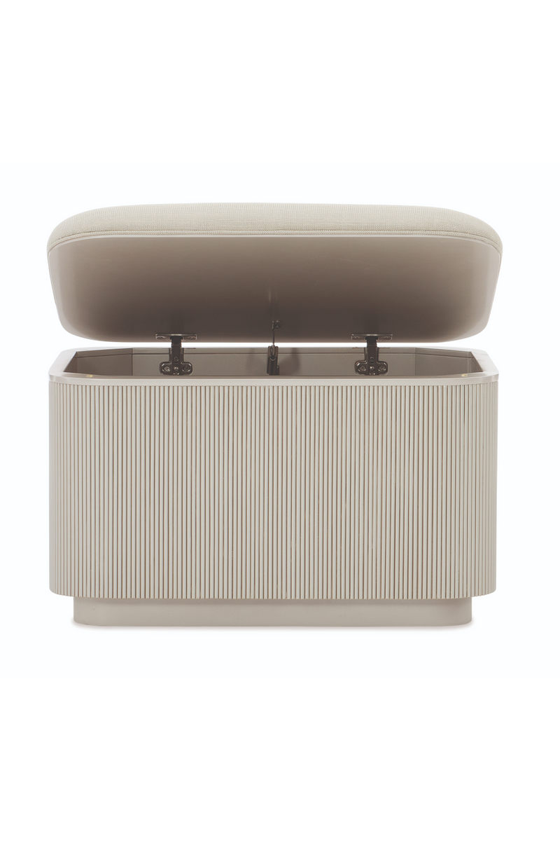 Beige Fluted Storage Ottoman | Caracole For The Love Of | Oroatrade.com