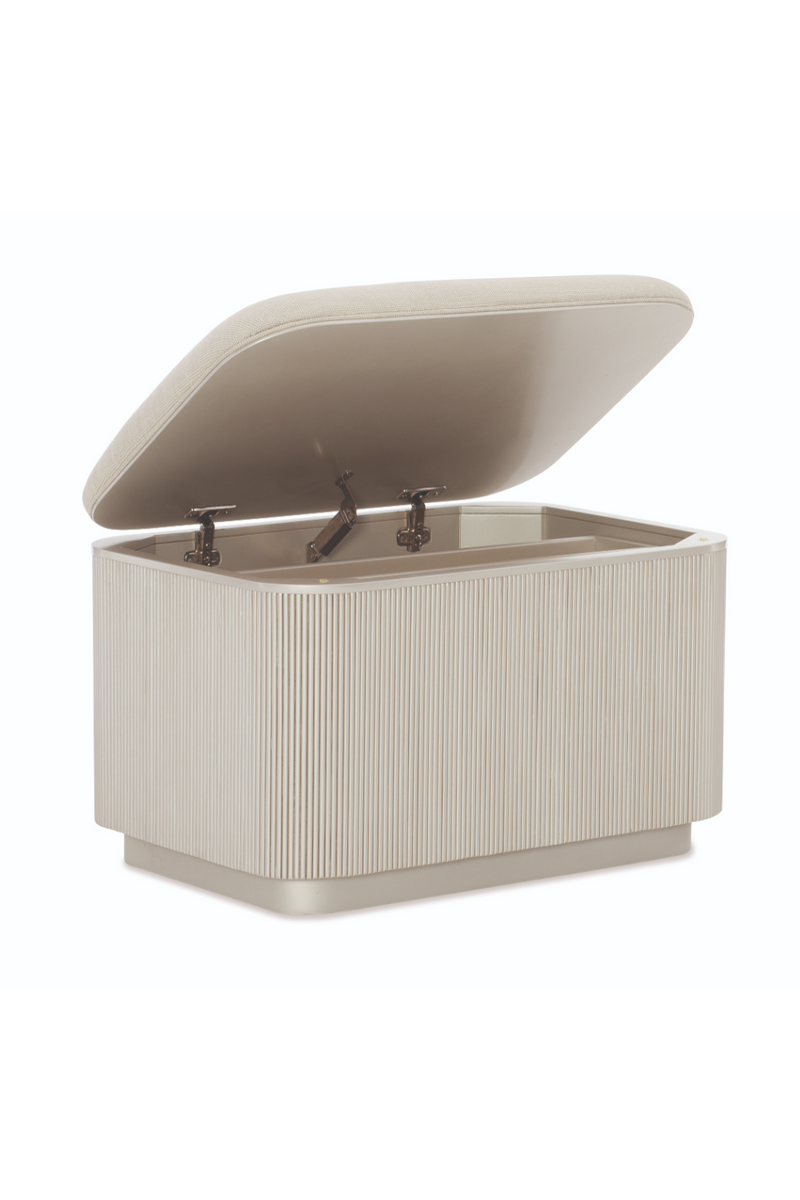 Beige Fluted Storage Ottoman | Caracole For The Love Of | Oroatrade.com