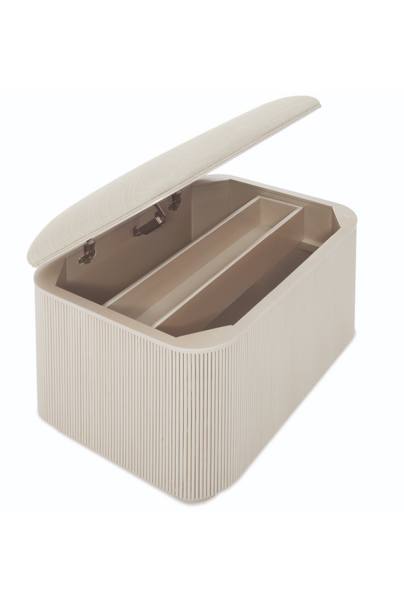 Beige Fluted Storage Ottoman | Caracole For The Love Of | Oroatrade.com