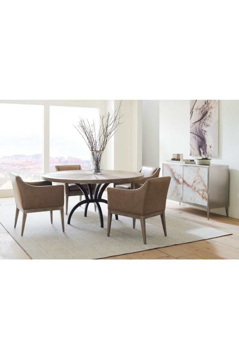 Brown Leather Dining Armchair | Caracole Free And Easy | Oroatrade.com