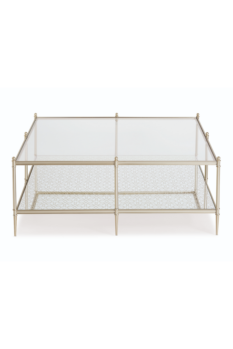 Metal Framed Glass Cocktail Table | Caracole Perfectly Square | oroatrade.com