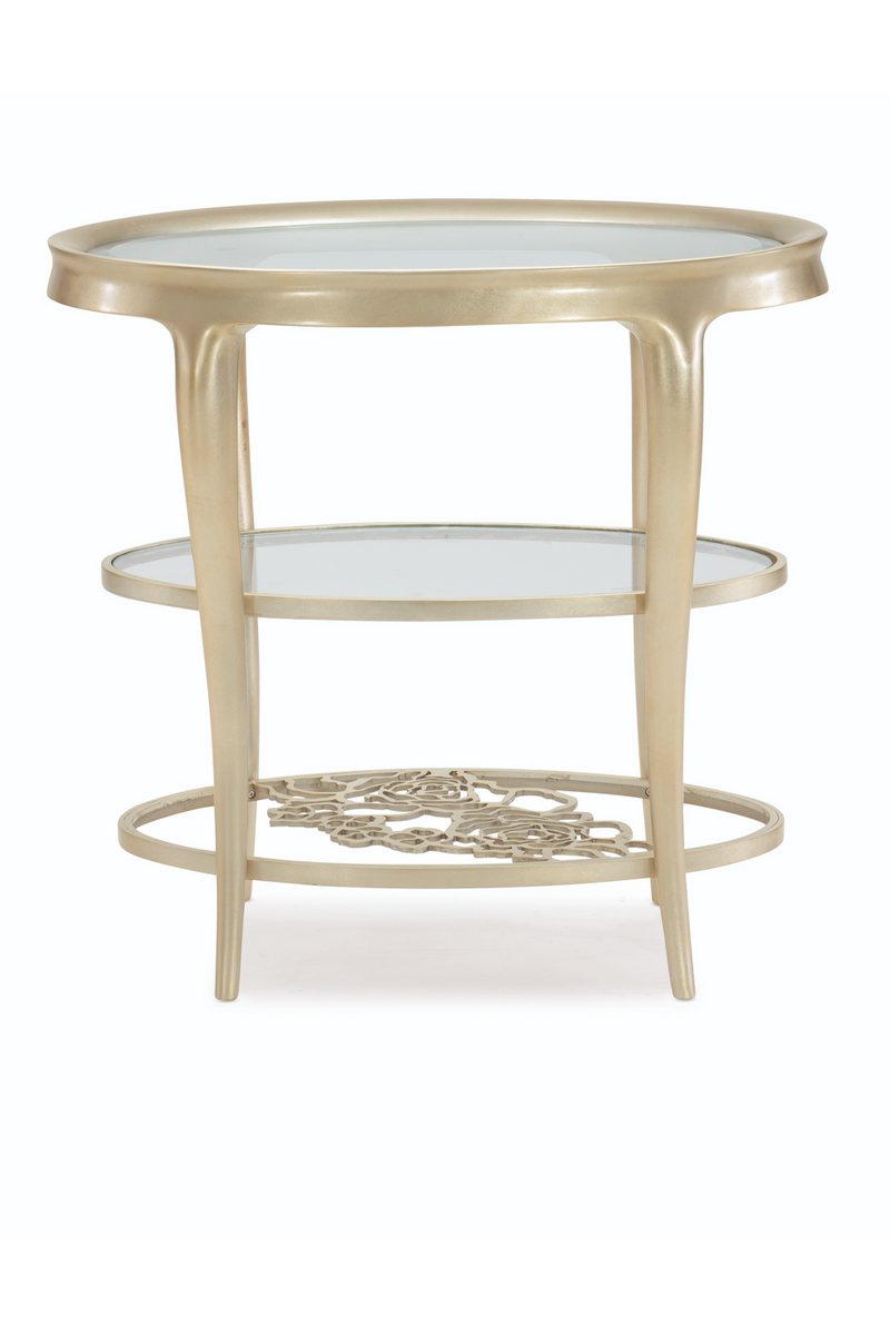 Oval Glass Top Side Table | Caracole Wild Flower | Oroatrade.com