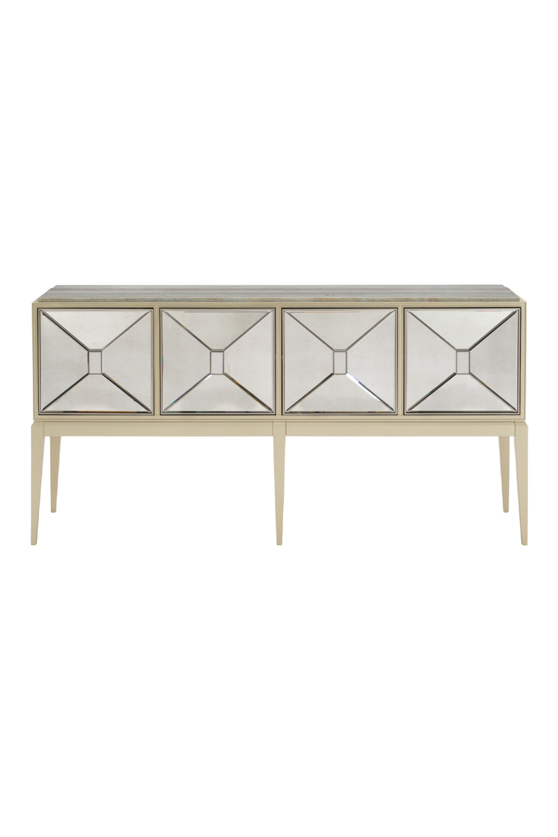 Faceted Mirror Sideboard | Caracole Sparkling Personality | Oroatrade.com