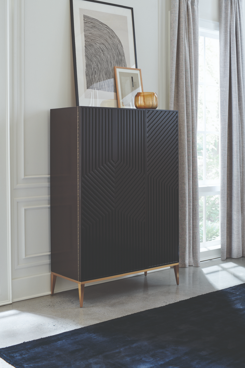 Dark Brown Graphic Cabinet | Caracole Out of Line | Oroatrade.com