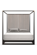 Brown Wooden Canopy Bed | Caracole Pinstripe | Oroatrade.com
