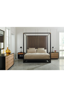 Brown Wooden Canopy Bed | Caracole Pinstripe | Oroatrade.com
