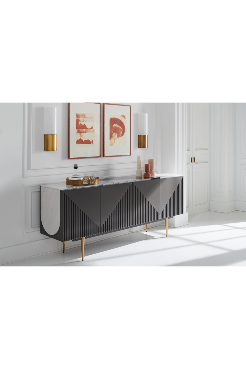 Slatted Modern Sideboard | Caracole Over The Edge | Oroatrade.com