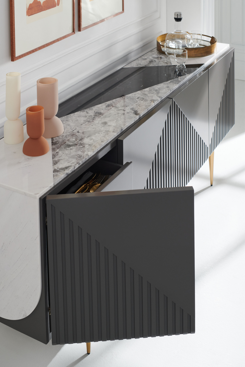 Slatted Modern Sideboard | Caracole Over The Edge | Oroatrade.com