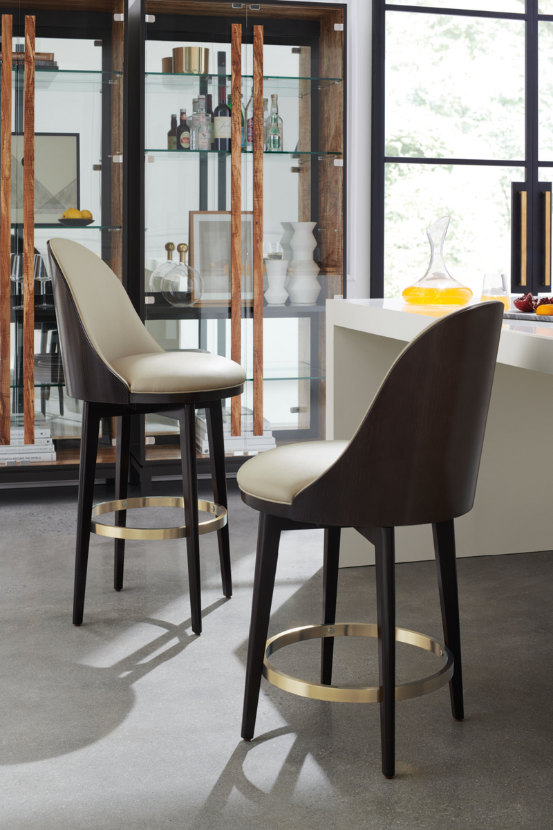 Vegan Leather Counter Stool | Caracole Another Round | Oroatrade.com