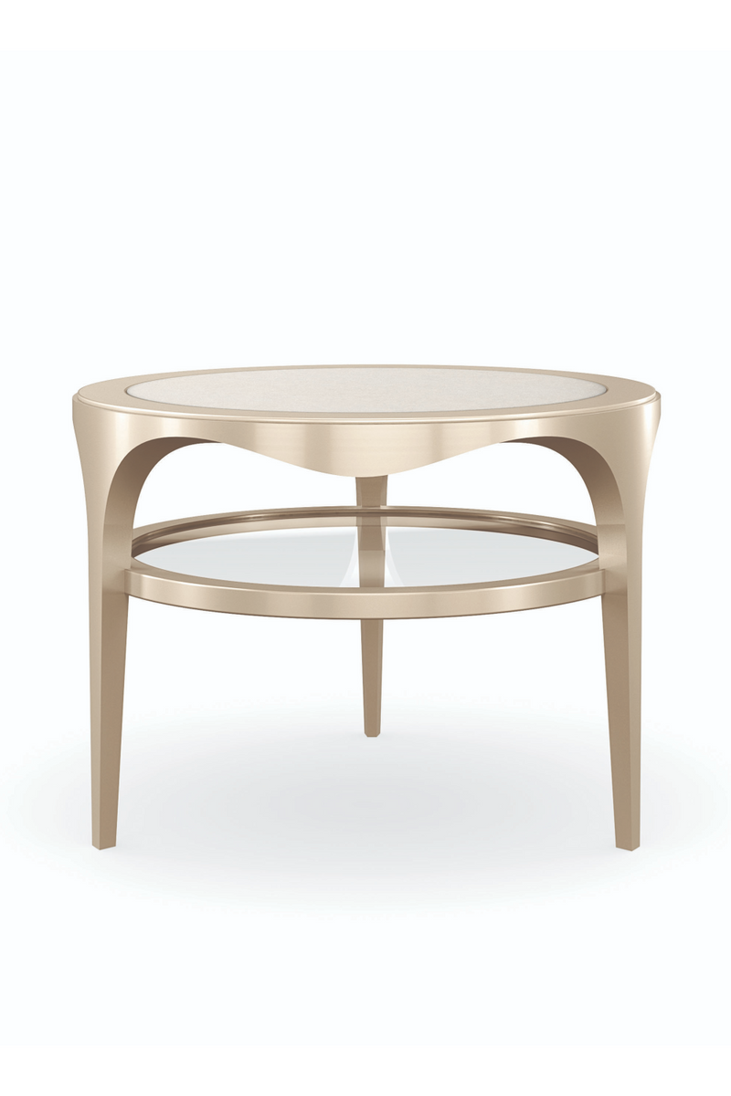 Round Metallic Accent Table | Caracole Up And Over | Oroatrade.com