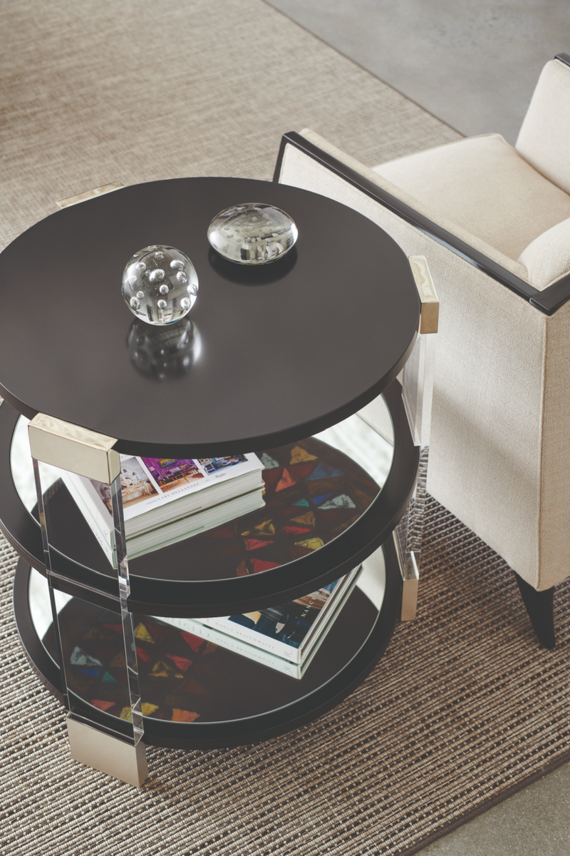 Round Mirrored Side Table | Caracole Go Around It | Oroatrade.com