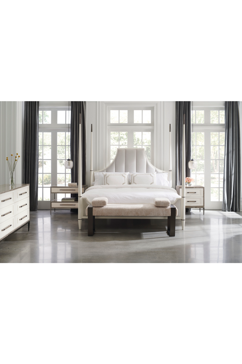 White Channel Tufted Queen Bed | Caracole To Post Or Not To Post | Oroatrade.com