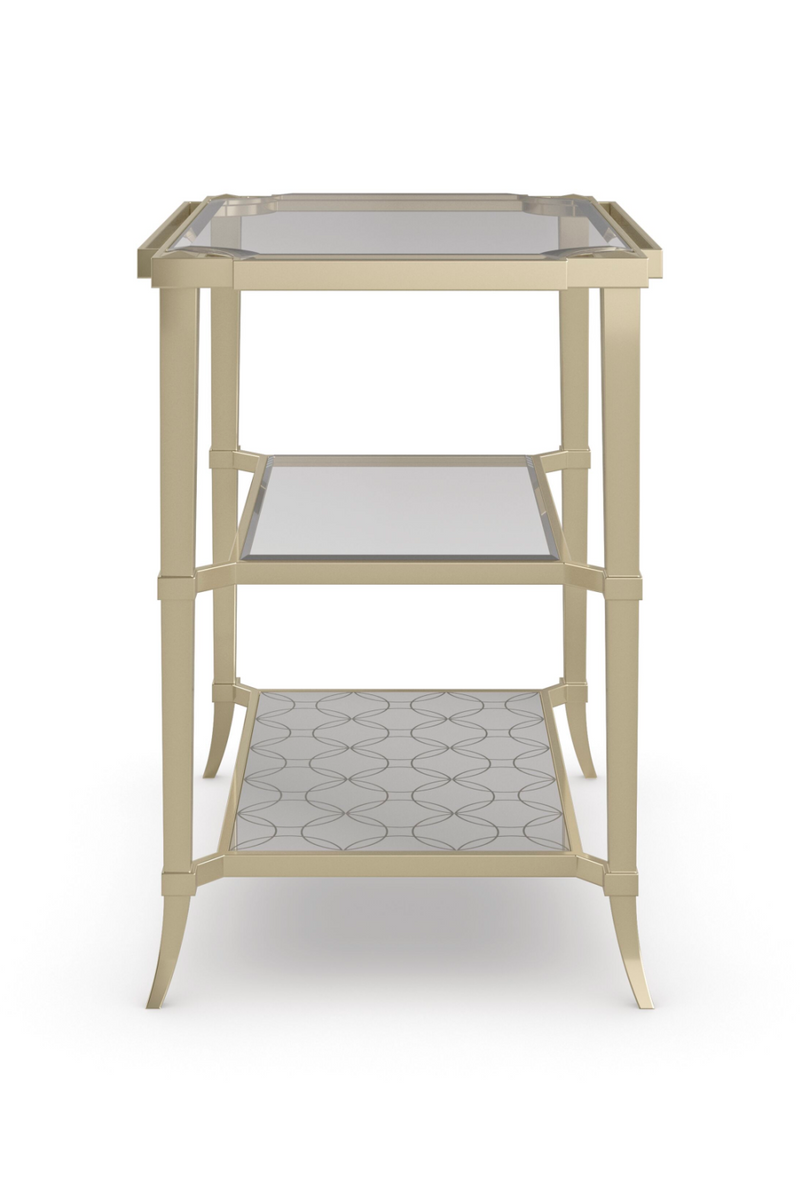 Gold Three-Tiered End Table | Caracole Third Times A Charm | Oroatrade.com