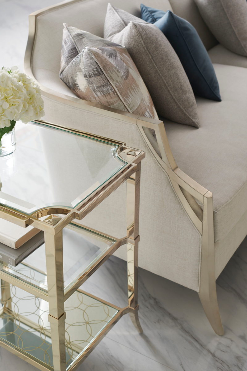 Gold Three-Tiered End Table | Caracole Third Times A Charm | Oroatrade.com