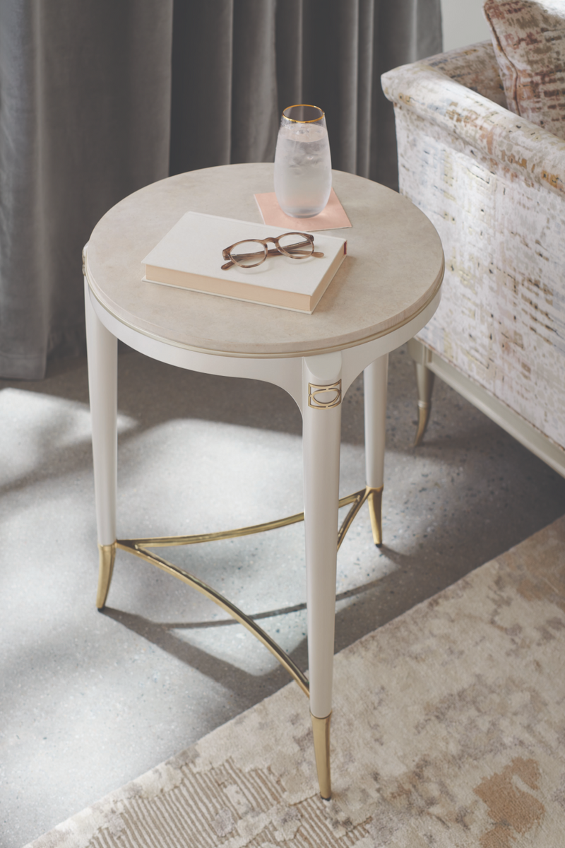 Cream Round Modern Side Table | Caracole Matched Up | Oroatrade.com