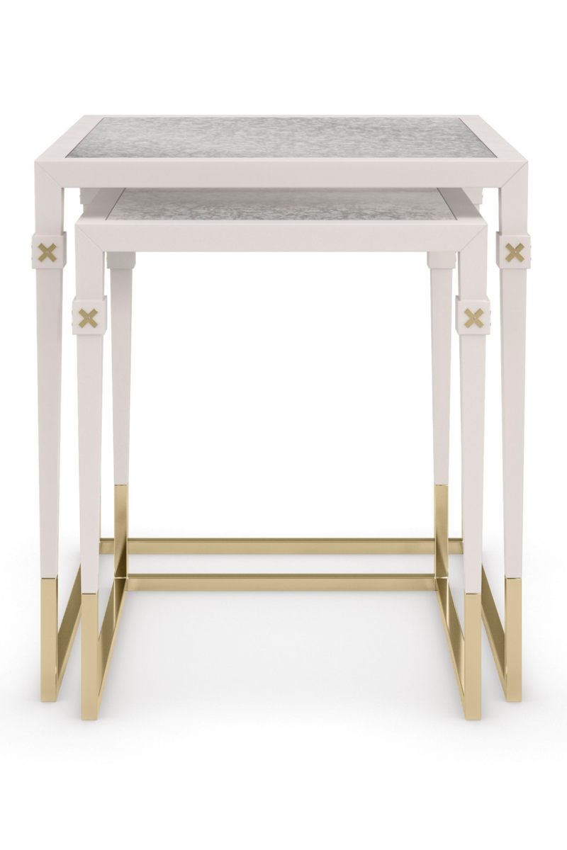 Pearl White Nesting Side Tables (2) | Caracole Better Together | Oroatrade.com