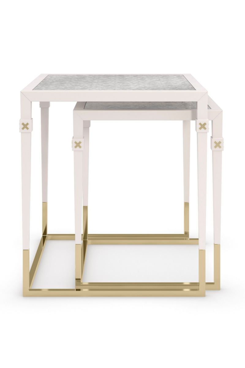 Pearl White Nesting Side Tables (2) | Caracole Better Together | Oroatrade.com