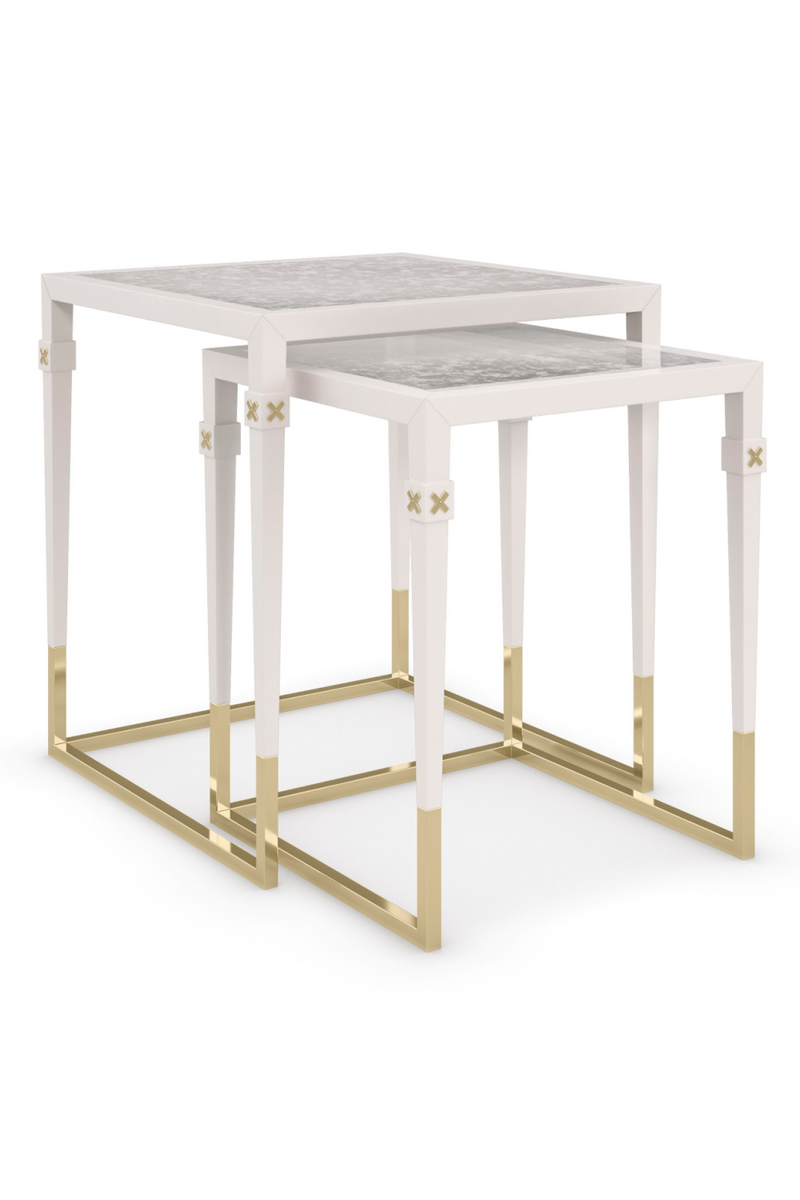 Pearl White Nesting Side Tables (2) | Caracole Better Together | Oroatrade.com