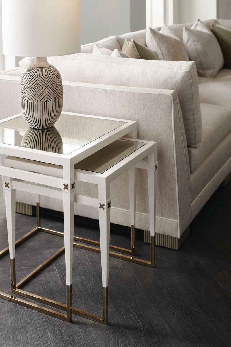 Pearl White Nesting Side Tables (2) | Caracole Better Together | Oroatrade.com